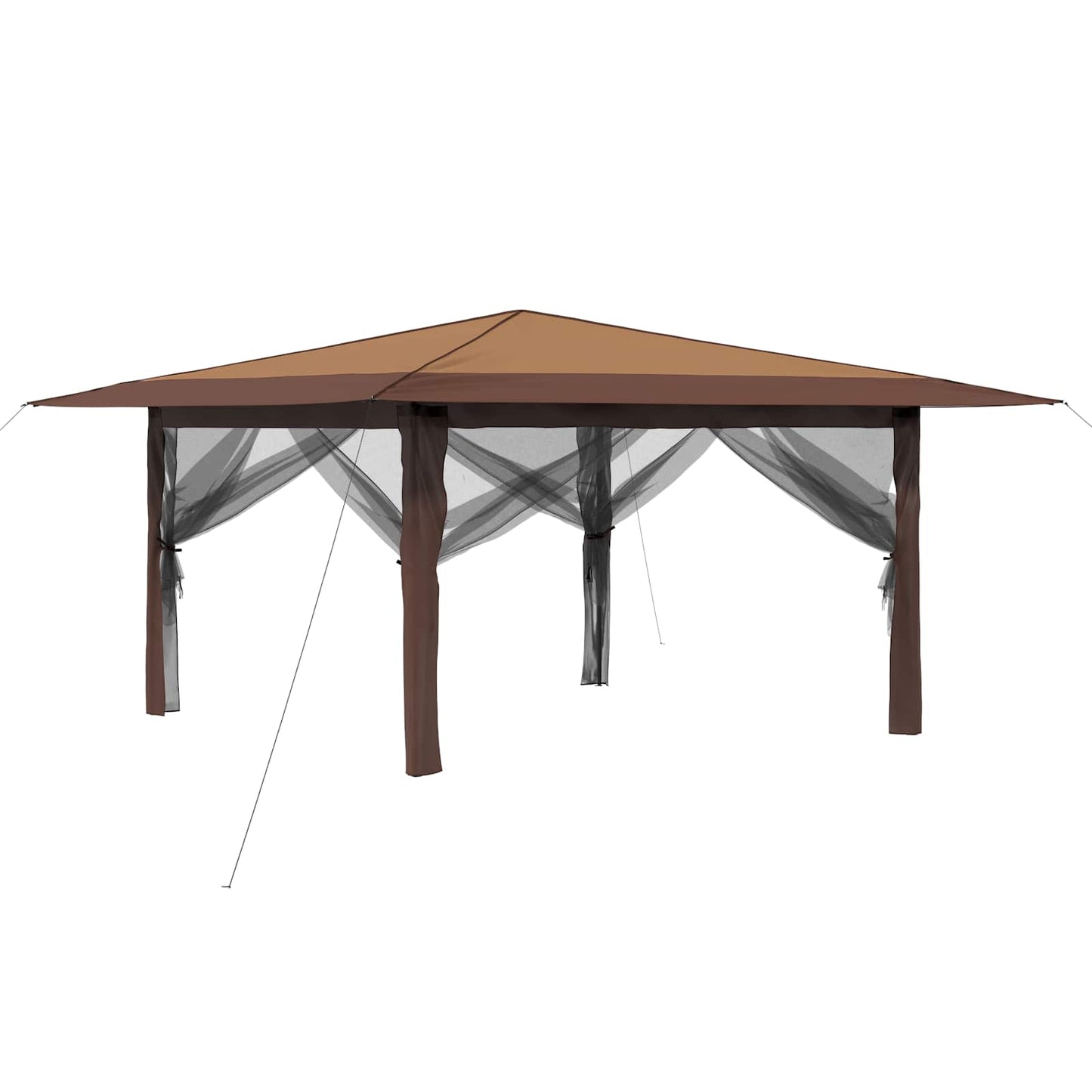 Gazebo with 4 Sidewalls 4 x 4 m Beige and Brown