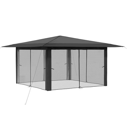 Gazebo with 4 Sidewalls 4 x 4 m Light Grey and Anthracite