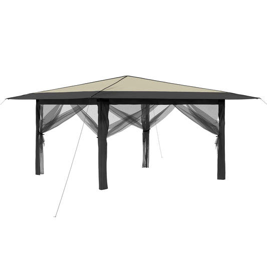 Gazebo with 4 Sidewalls 4 x 4 m Cream and Anthracite