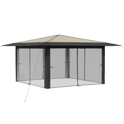 Gazebo with 4 Sidewalls 4 x 4 m Cream and Anthracite