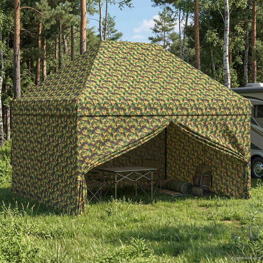 Canopy Tent with 4 Sidewalls 2.95 x 4.1 m Army Camouflage