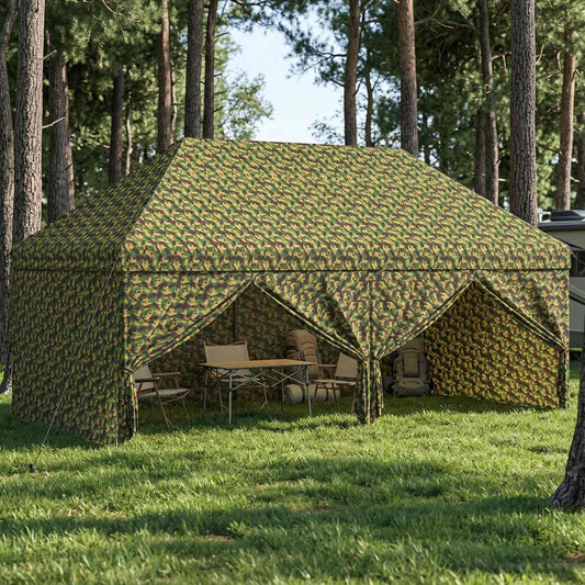 Canopy Tent with 4 Sidewalls 2.9 x 5.8 m Army Camouflage