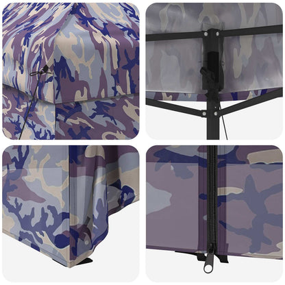 Pop-up Gazebo with 4 Sidewalls 2 x 2 m Blue Camouflage