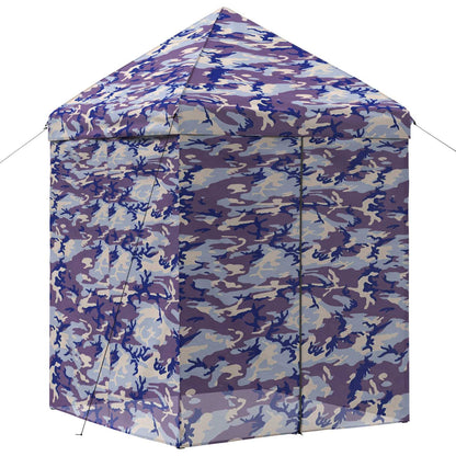 Pop-up Gazebo with 4 Sidewalls 3 x 3 m Blue Camouflage