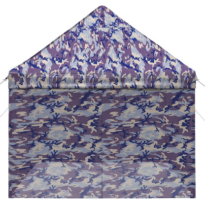 Pop-up Gazebo with 4 Sidewalls 2.9 x 4.3 m Blue Camouflage