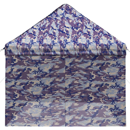 Pop-up Gazebo with 4 Sidewalls 3 x 6 m Blue Camouflage