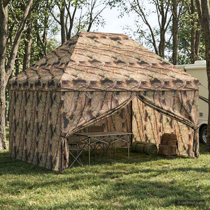 Pop-up Gazebo with 4 Sidewalls 3 x 4.5 m Forest Camouflage
