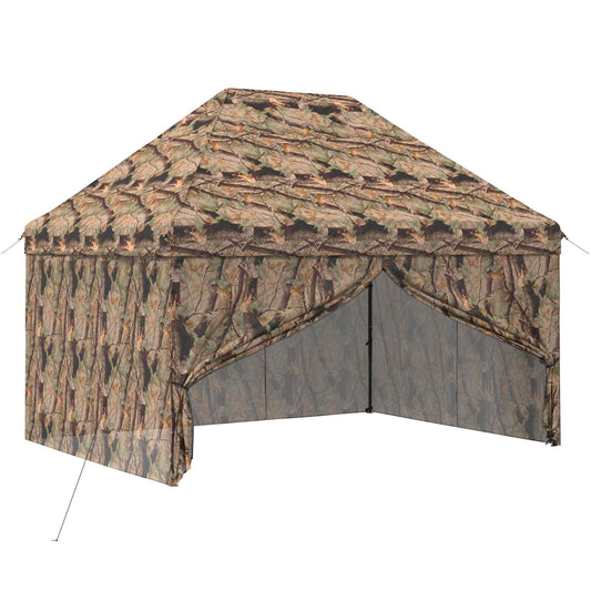 Pop-up Gazebo with 4 Sidewalls 3 x 4.5 m Forest Camouflage