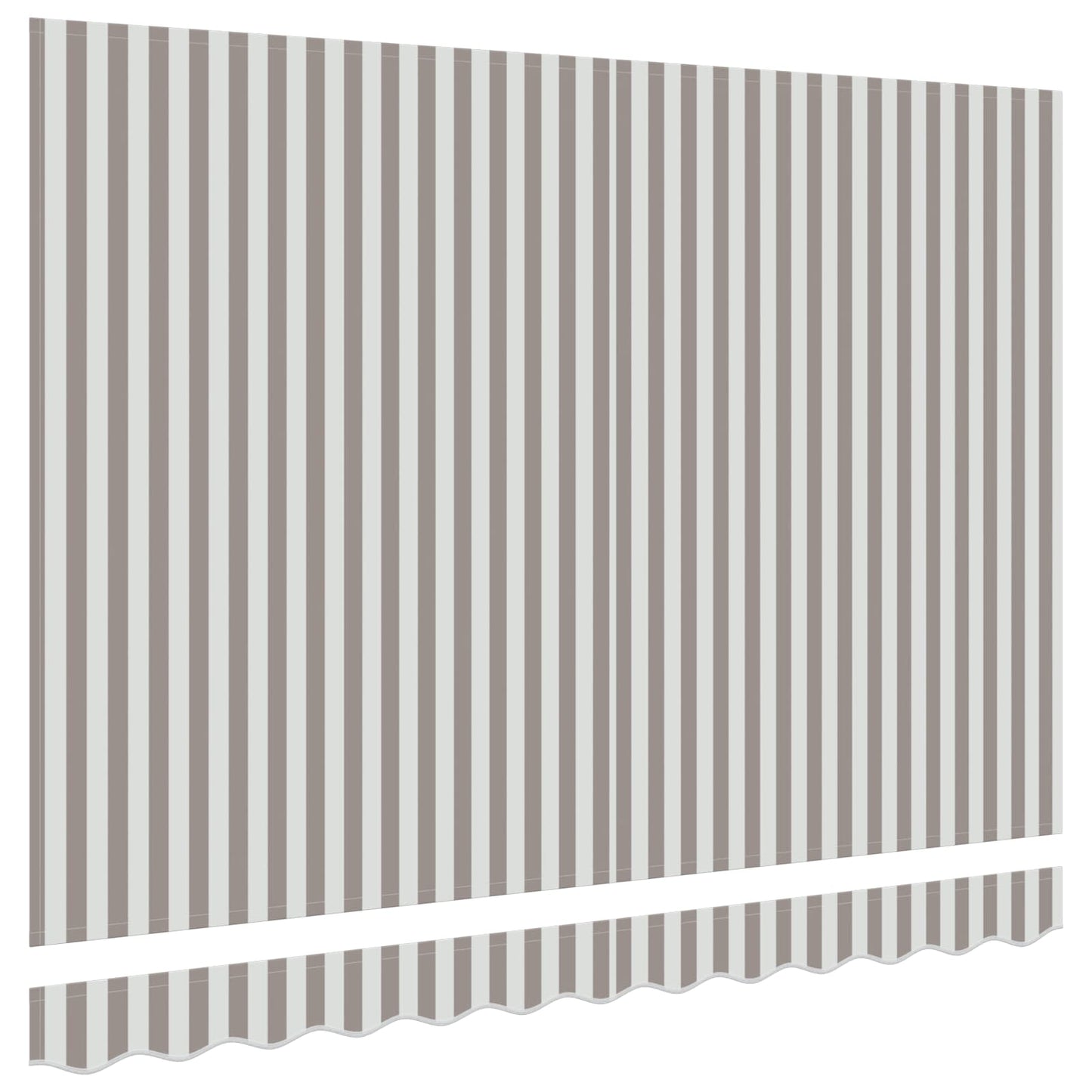 Awning Replacement Fabric Light Grey and White 281 x 245 cm