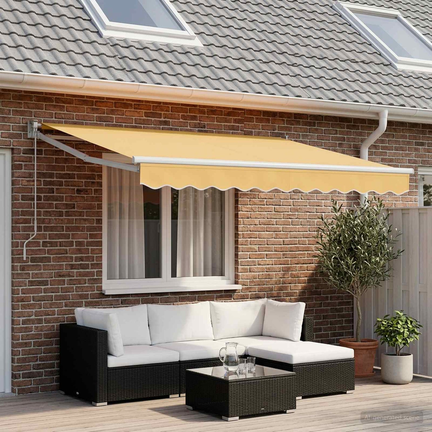 Awning Replacement Fabric Sand 381 x 295 cm Polyester
