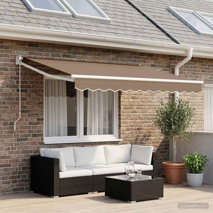 Awning Replacement Fabric Taupe 431 x 295 cm Polyester
