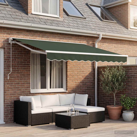 Awning Canopy Replacement for 6x3.5 m Dark Green Polyester