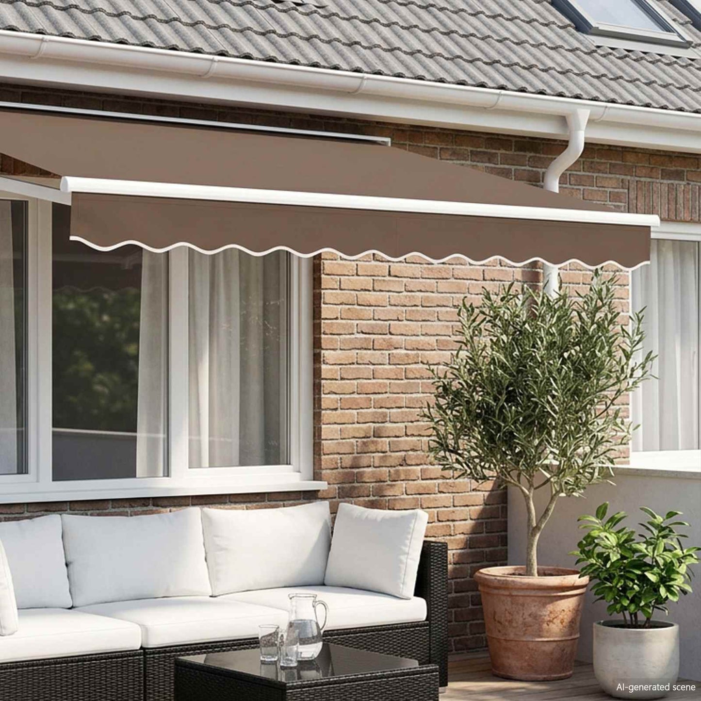 Awning Valance Replacement Taupe 3 m Polyester
