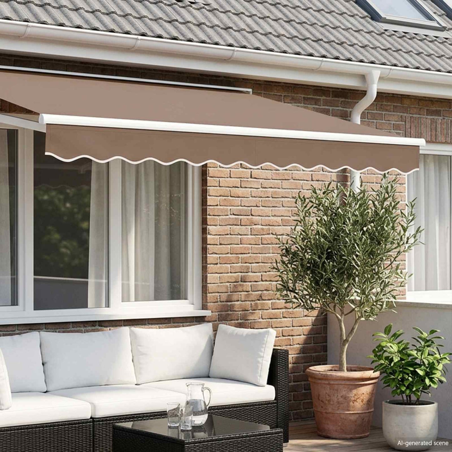 Awning Valance Replacement Taupe 481 x 20 cm Polyester