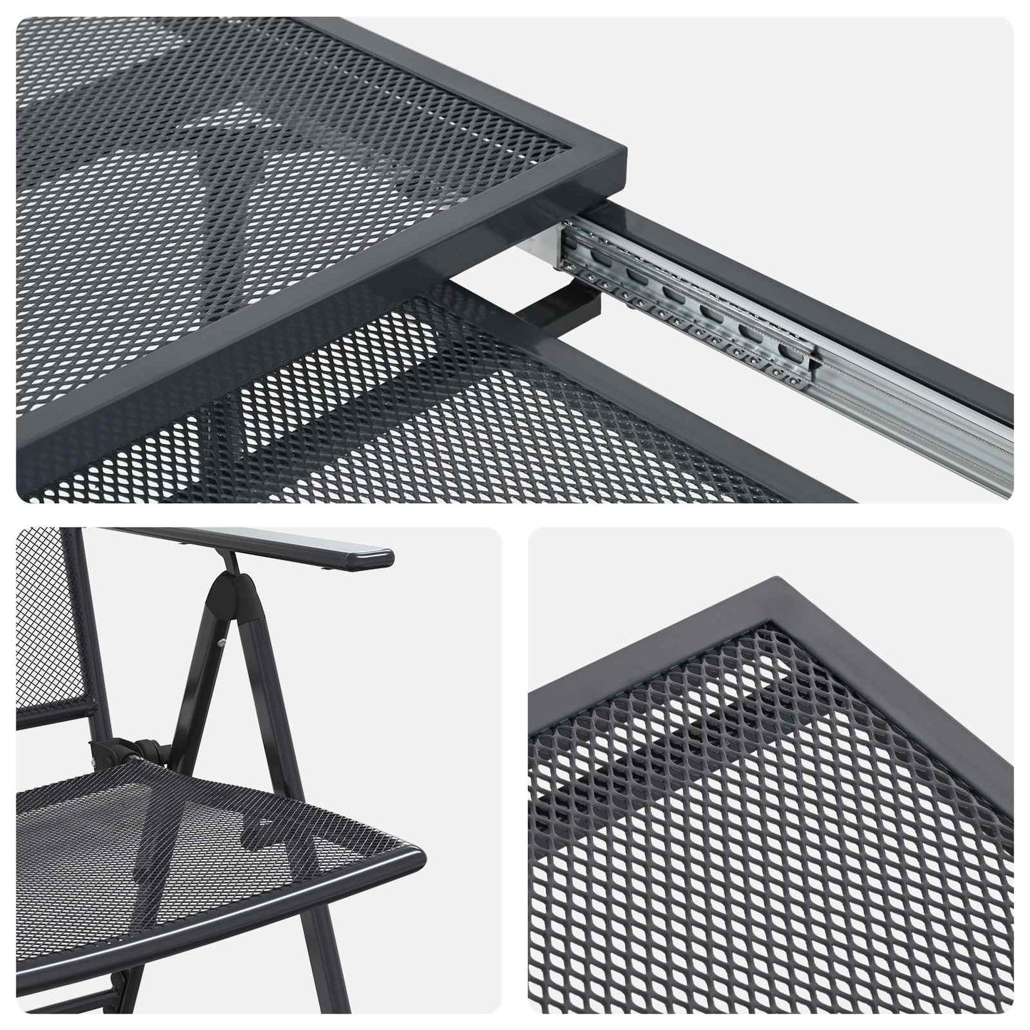Garden Dining Set 9 pcs Anthracite 212 x 90 x 76 cm