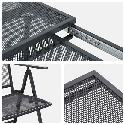 Garden Dining Set 9 pcs Anthracite 212 x 90 x 76 cm