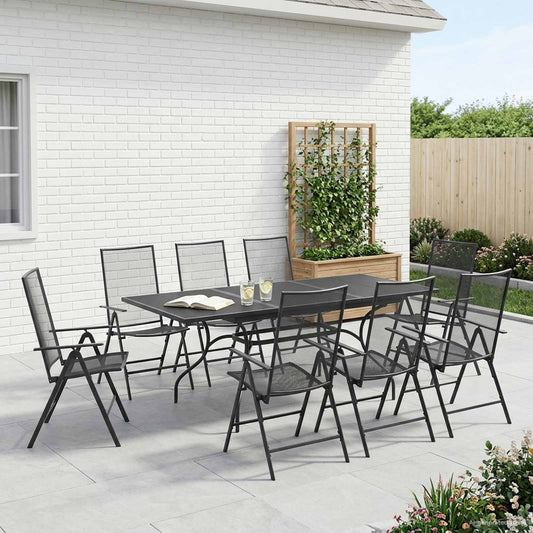 Garden Dining Set 9 pcs Anthracite 212 x 90 x 76 cm