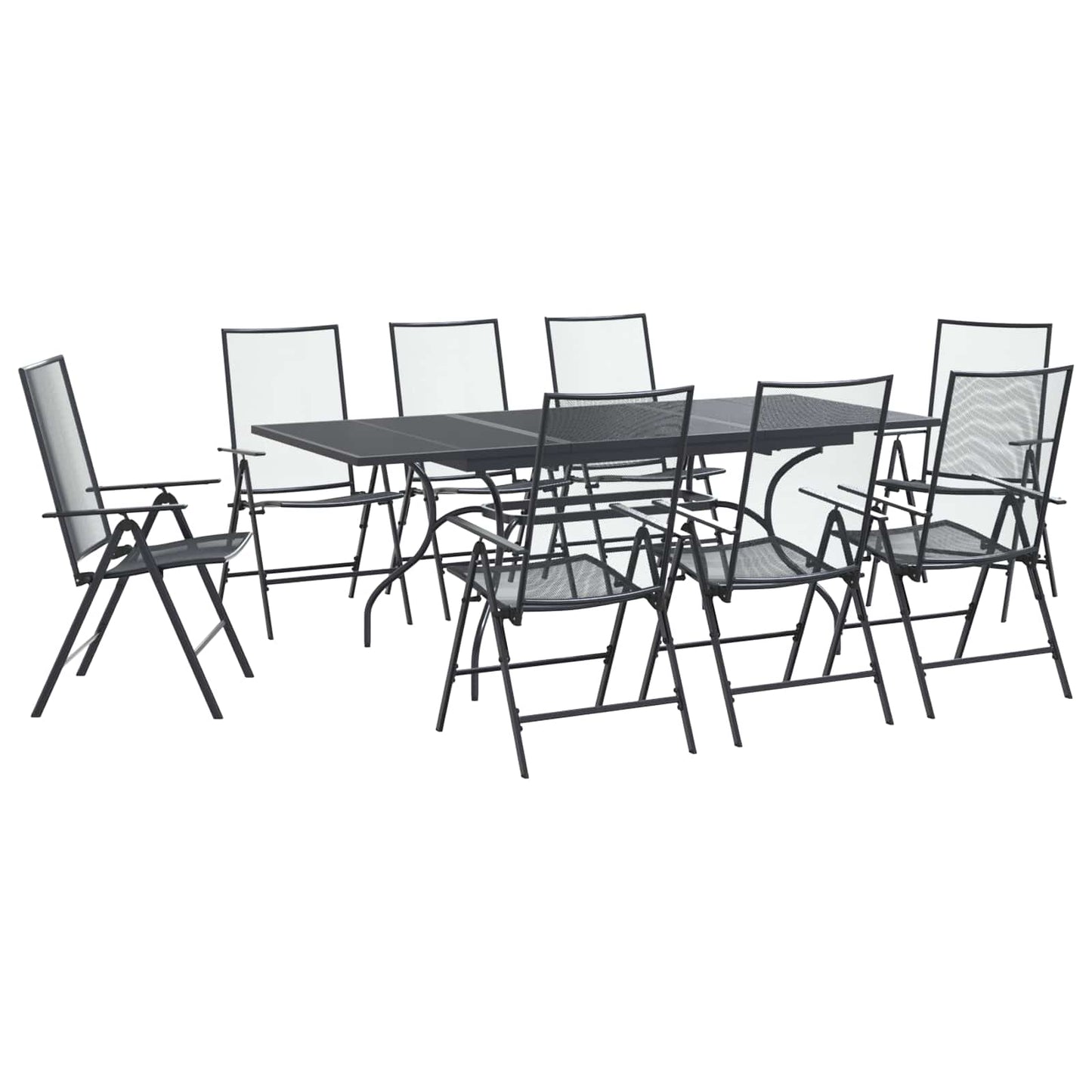 Garden Dining Set 9 pcs Anthracite 212 x 90 x 76 cm