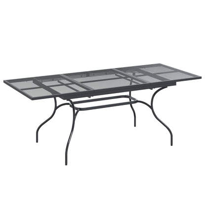 Garden Dining Set 9 pcs Anthracite 212 x 90 x 76 cm