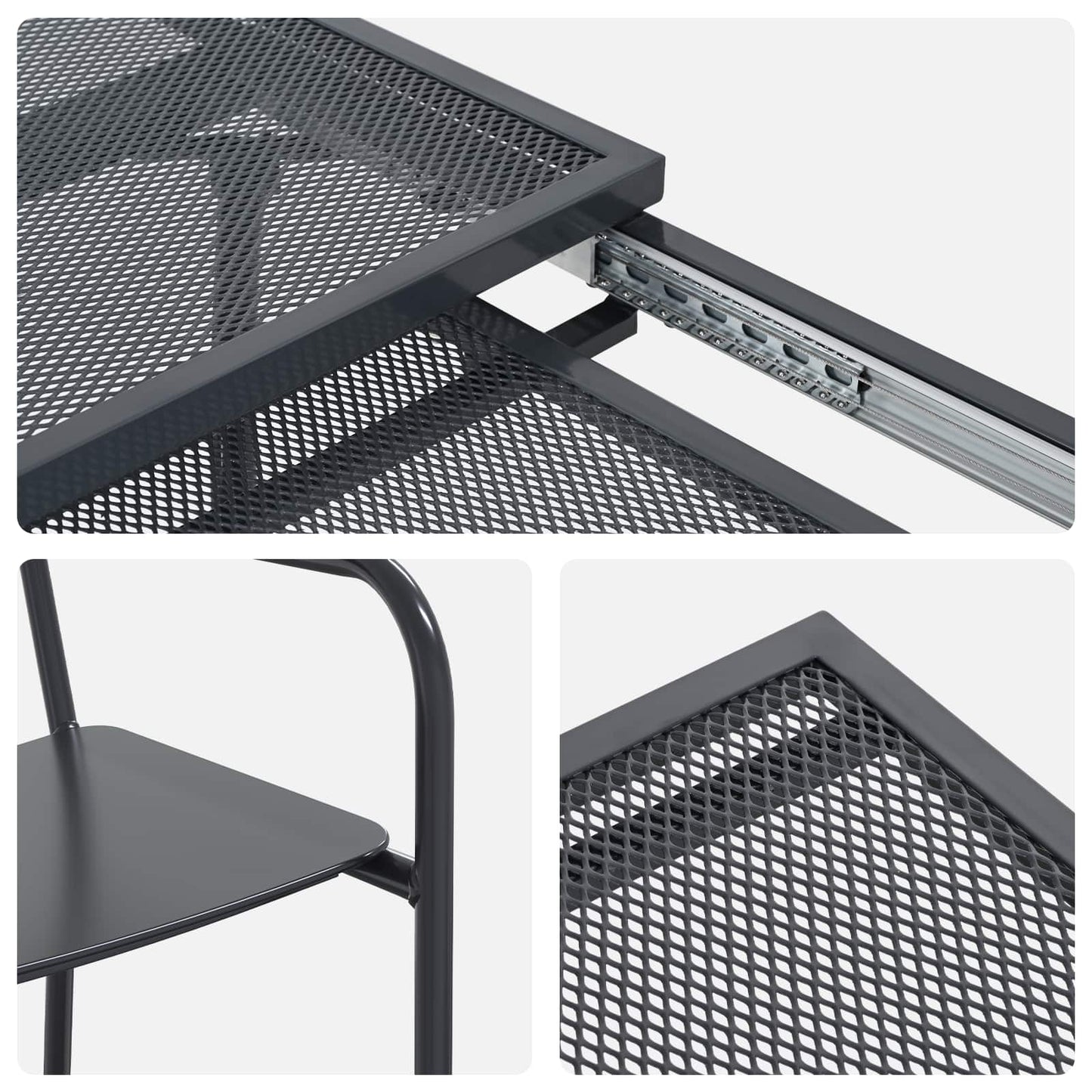 Garden Dining Set 7 pcs Anthracite Steel