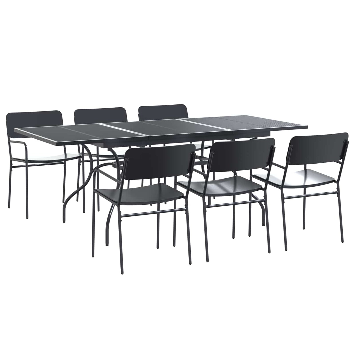 Garden Dining Set 7 pcs Anthracite Steel