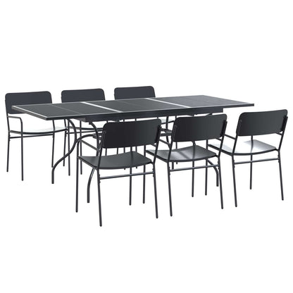 Garden Dining Set 7 pcs Anthracite Steel