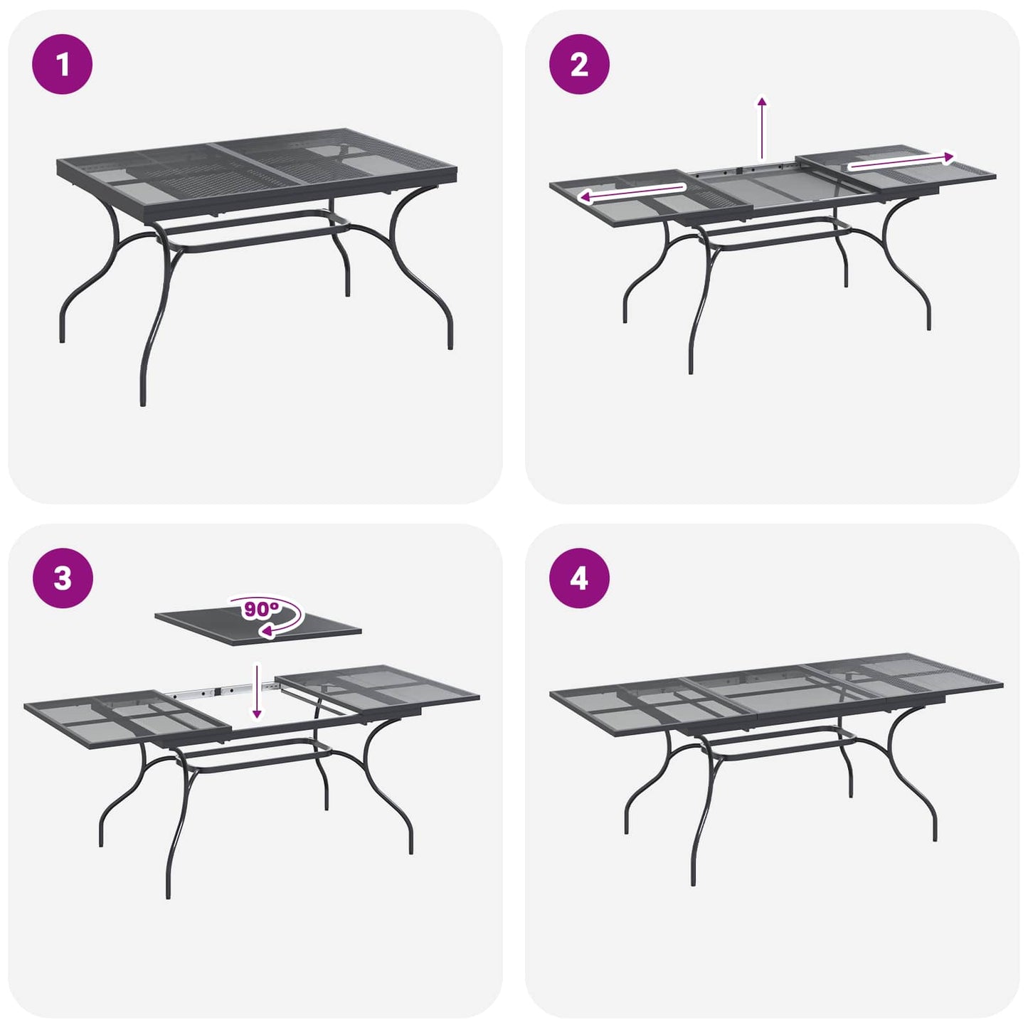 Garden Dining Set 7 pcs Anthracite Steel