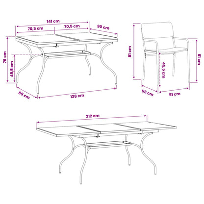 Garden Dining Set 9 pcs Anthracite Steel