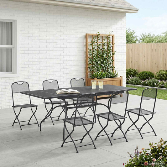 Garden Dining Set 7 pcs Anthracite 212 x 90 x 76 cm