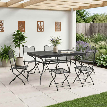 Garden Dining Set 7 pcs Anthracite 212 x 90 x 76 cm