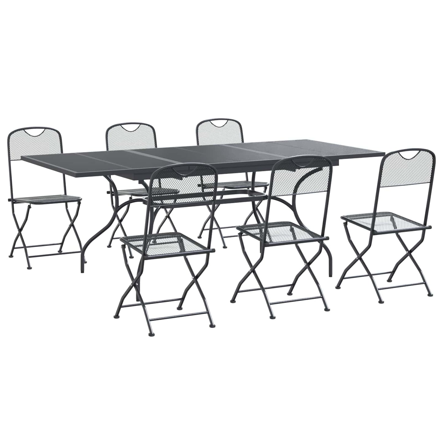 Garden Dining Set 7 pcs Anthracite 212 x 90 x 76 cm