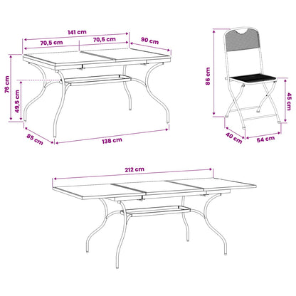 Garden Dining Set 7 pcs Anthracite 212 x 90 x 76 cm