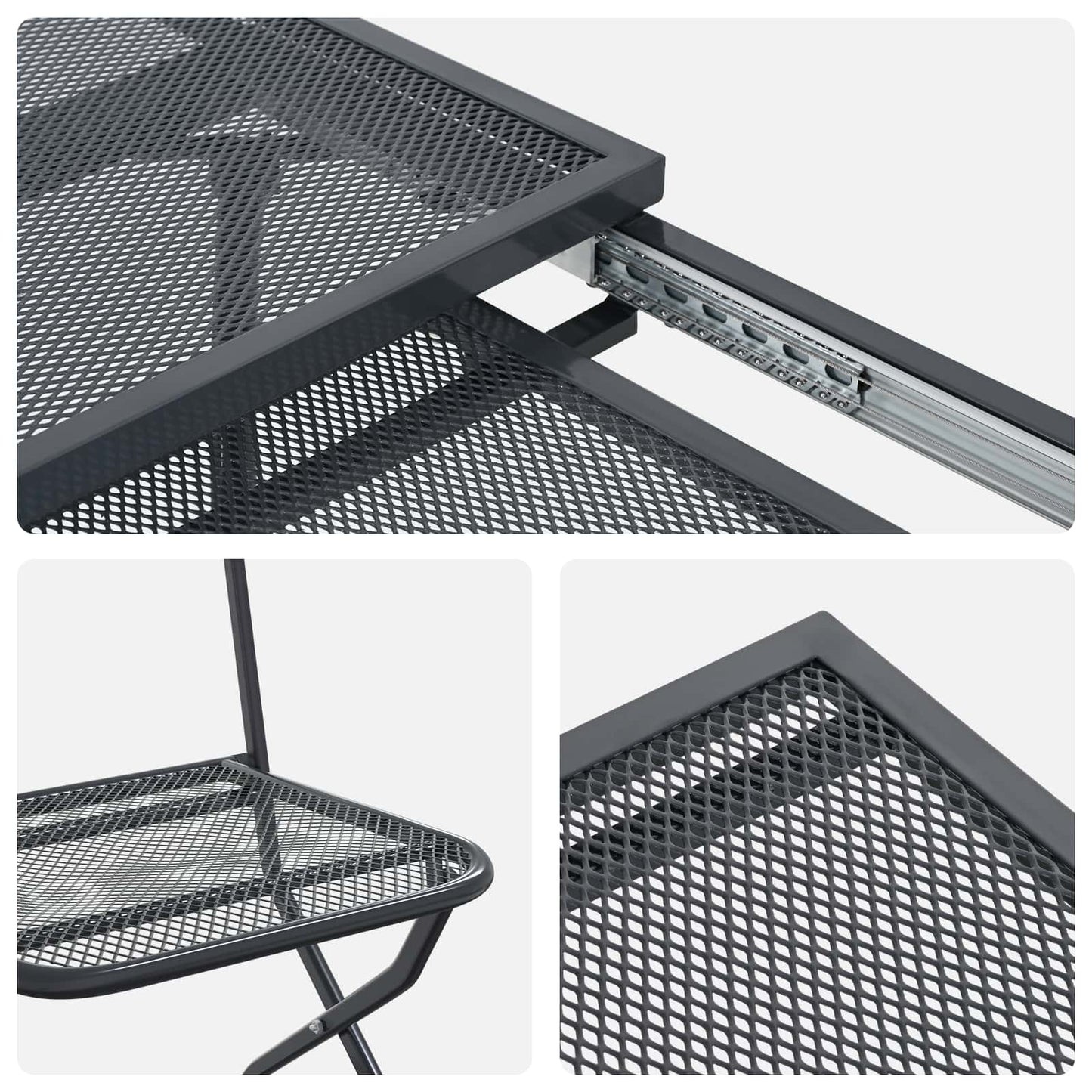 Garden Dining Set 9 pcs Anthracite 212 x 90 x 76 cm