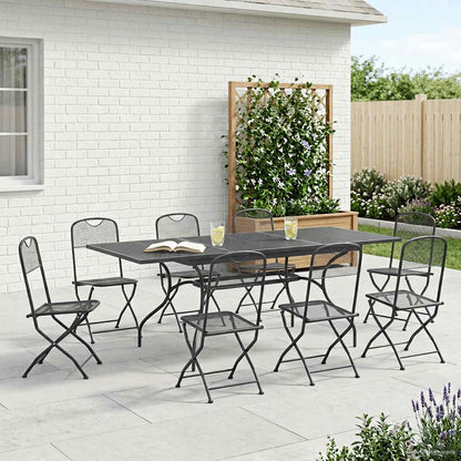 Garden Dining Set 9 pcs Anthracite 212 x 90 x 76 cm
