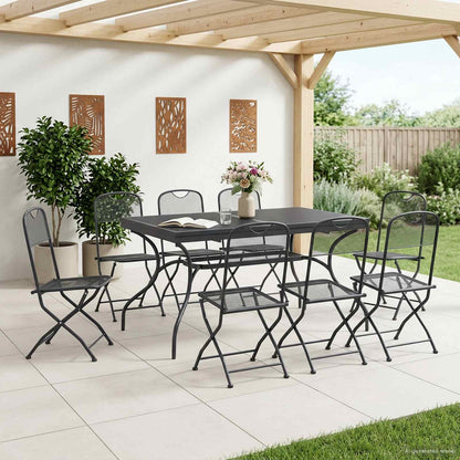 Garden Dining Set 9 pcs Anthracite 212 x 90 x 76 cm