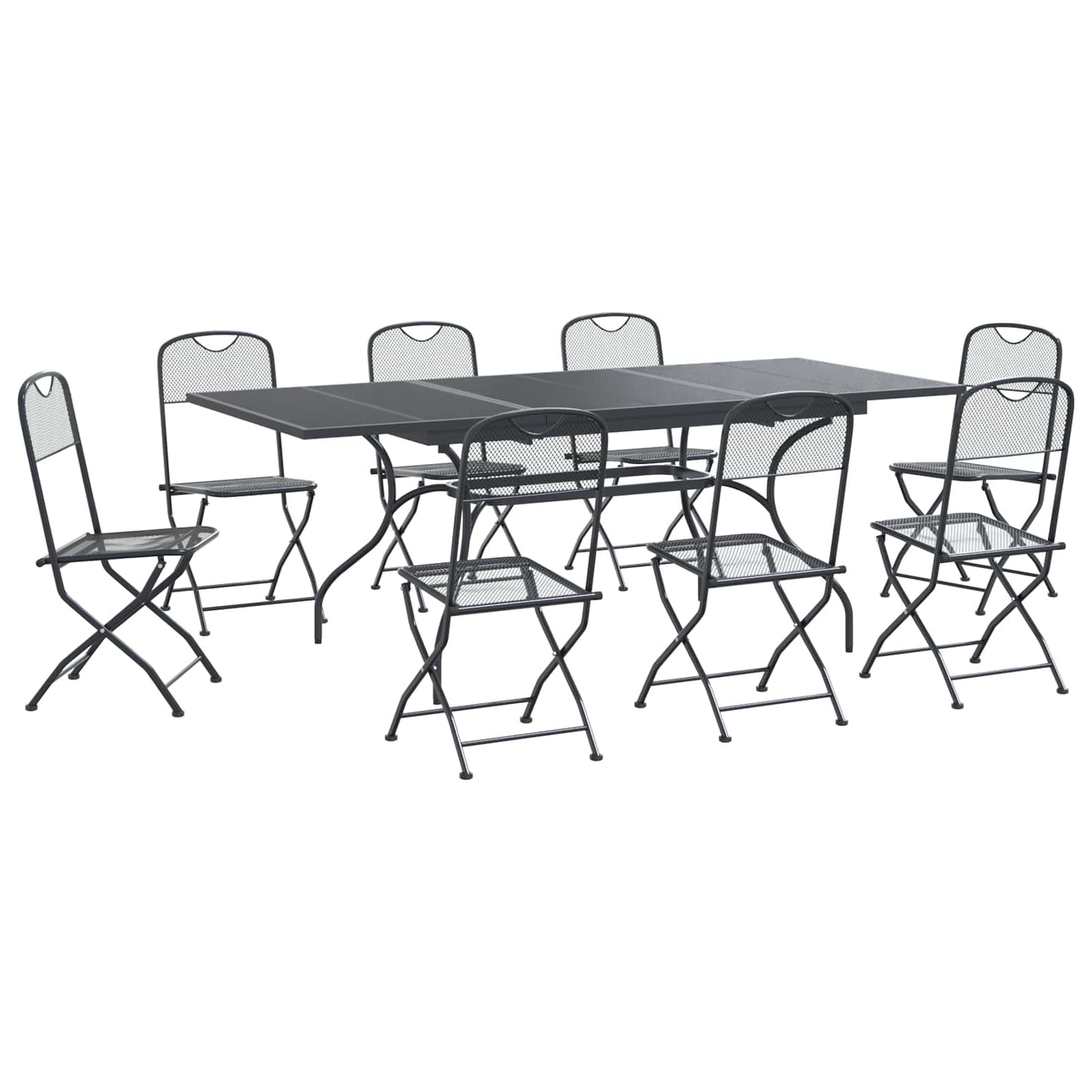 Garden Dining Set 9 pcs Anthracite 212 x 90 x 76 cm