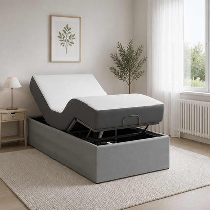 Electric Adjustable Bed Frame Light Grey 200 x 100 x 33.5 cm