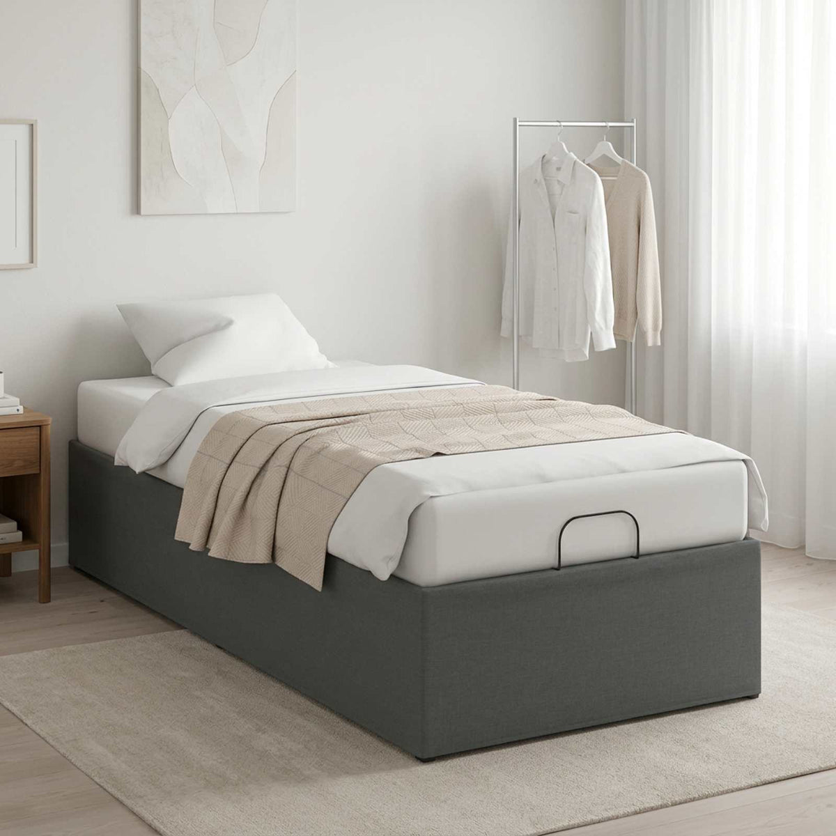 Electric Adjustable Bed Frame Dark Grey 190 x 90 x 33.5 cm