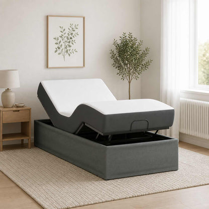 Electric Adjustable Bed Frame Dark Grey 200 x 100 x 33.5 cm