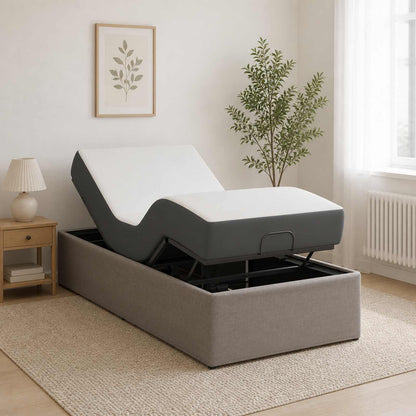 Electric Adjustable Bed Frame Taupe 200 x 100 x 33.5 cm Steel
