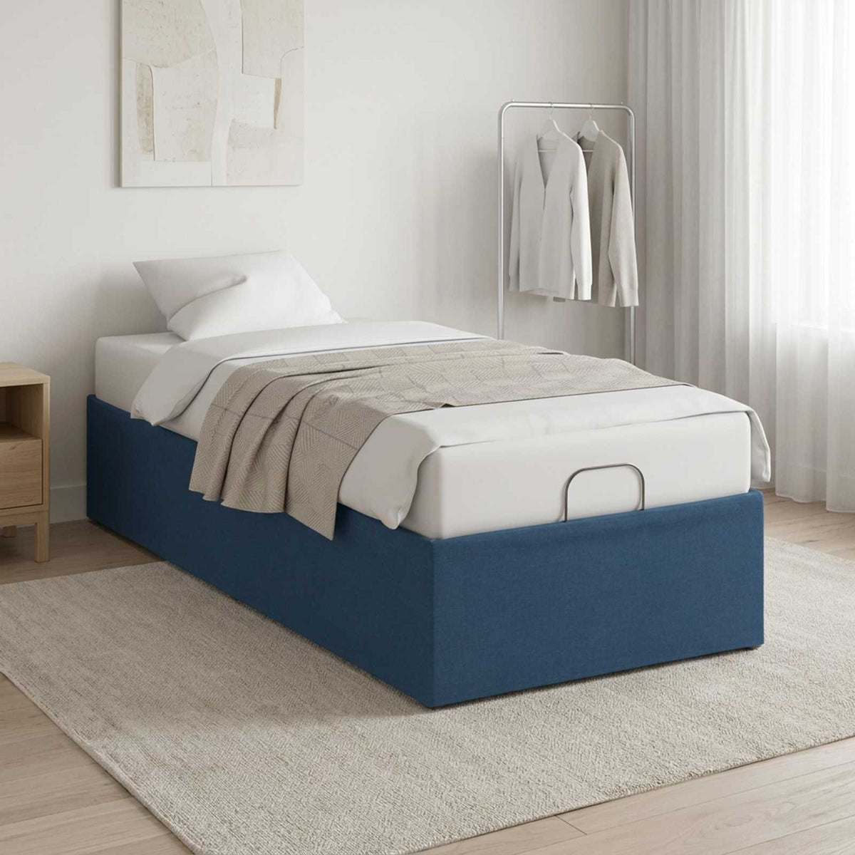 Electric Adjustable Bed Frame Blue 200 x 100 x 33.5 cm Steel