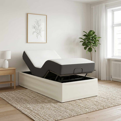 Electric Adjustable Bed Frame White 200 x 90 x 33.5 cm Steel
