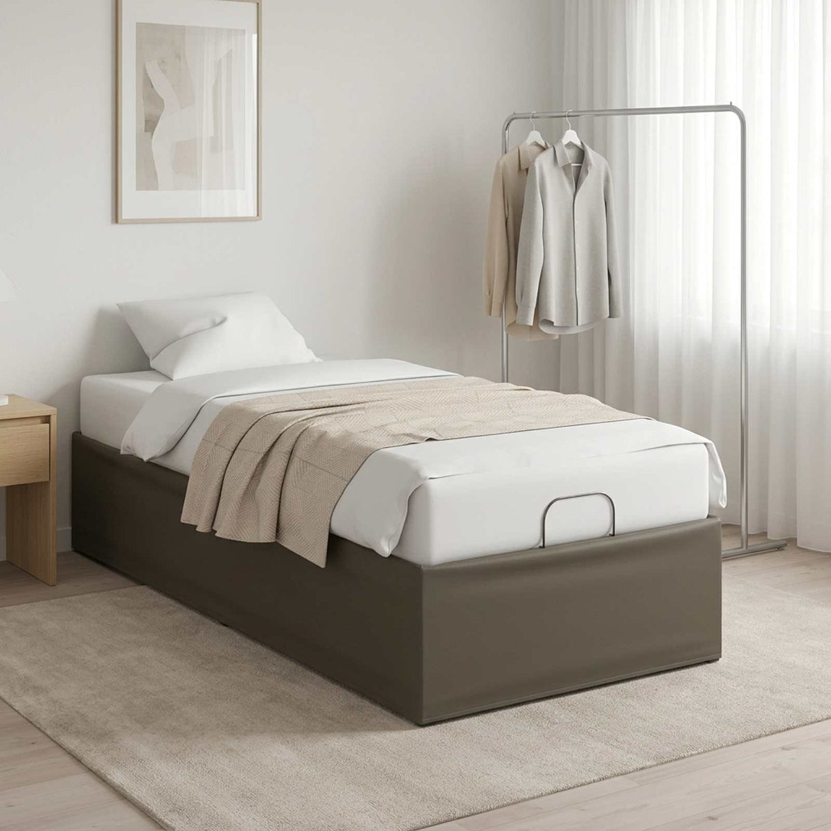 Electric Adjustable Bed Frame Grey 200 x 90 x 33.5 cm Steel