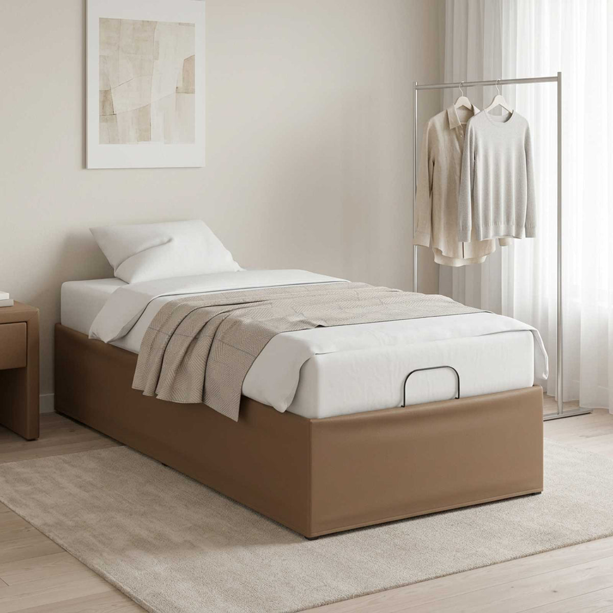 Electric Adjustable Bed Frame Tan 200 x 90 x 33.5 cm Steel