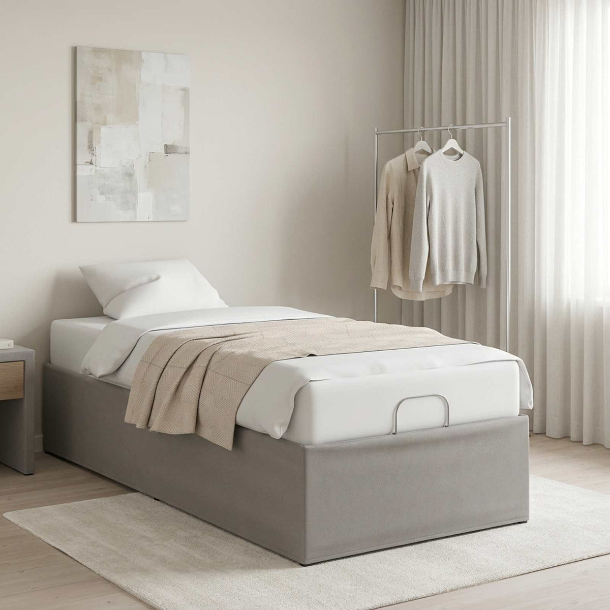 Electric Adjustable Bed Frame Light Grey 200 x 90 x 33.5 cm