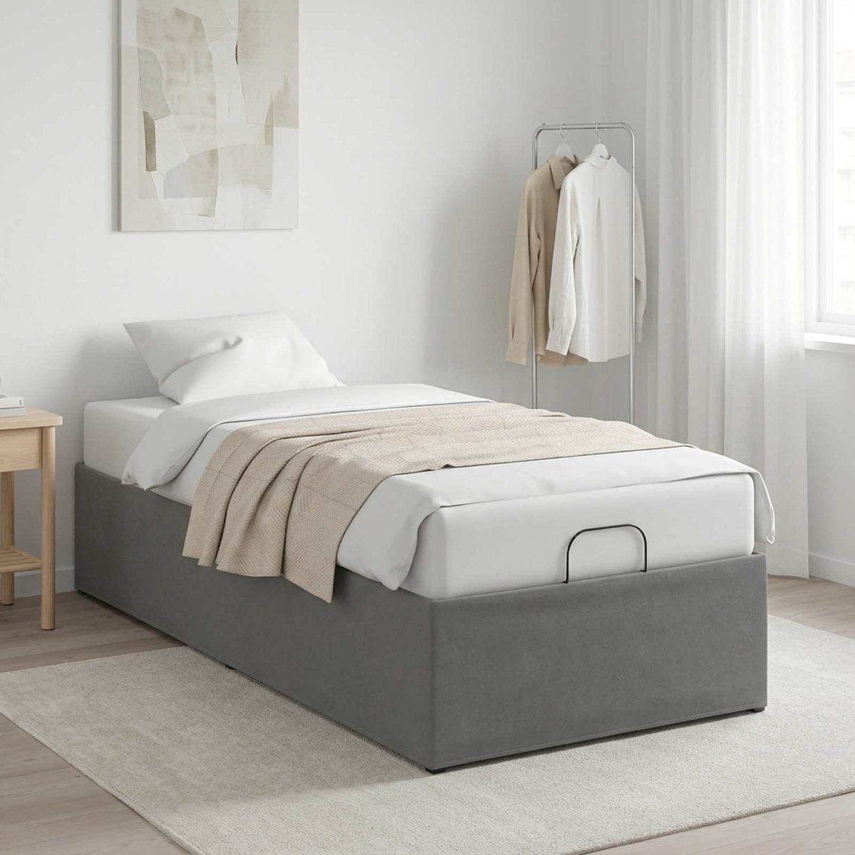 Electric Adjustable Bed Frame Dark Grey 200 x 90 x 33.5 cm