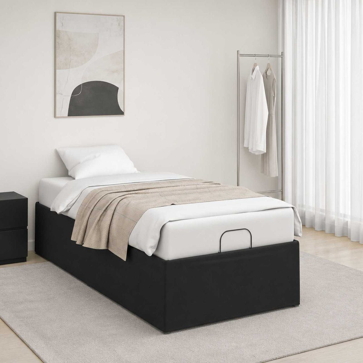 Electric Adjustable Bed Frame Black 200 x 90 x 33.5 cm Steel