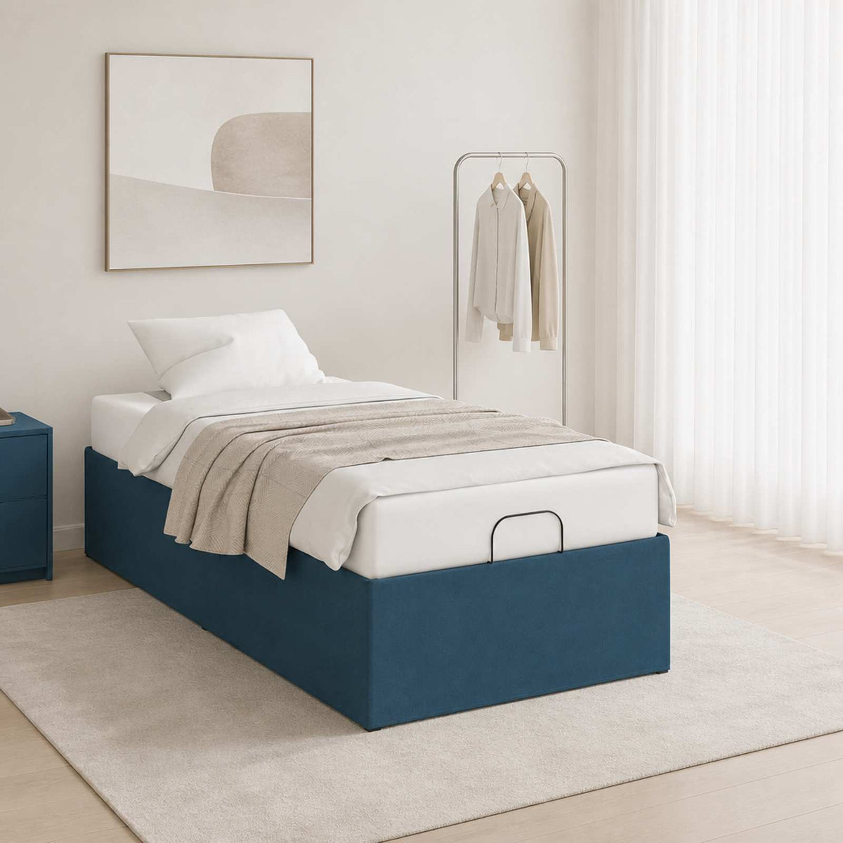 Electric Adjustable Bed Frame Blue 200 x 90 x 33.5 cm Steel
