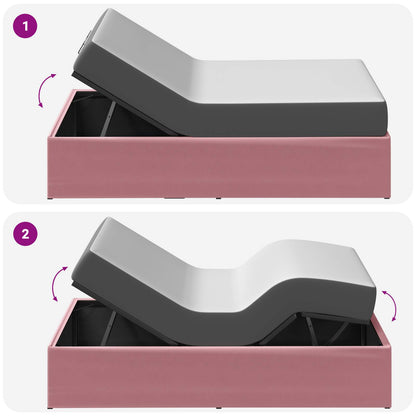 Electric Adjustable Bed Frame Pink 200 x 80 x 33.5 cm Steel