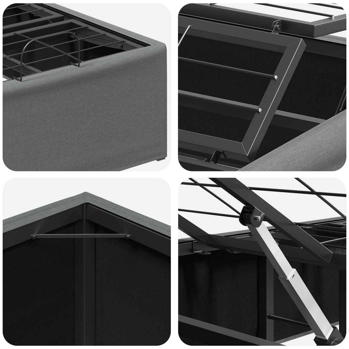 Electric Adjustable Bed Frame Dark Grey 200 x 90 x 33.5 cm